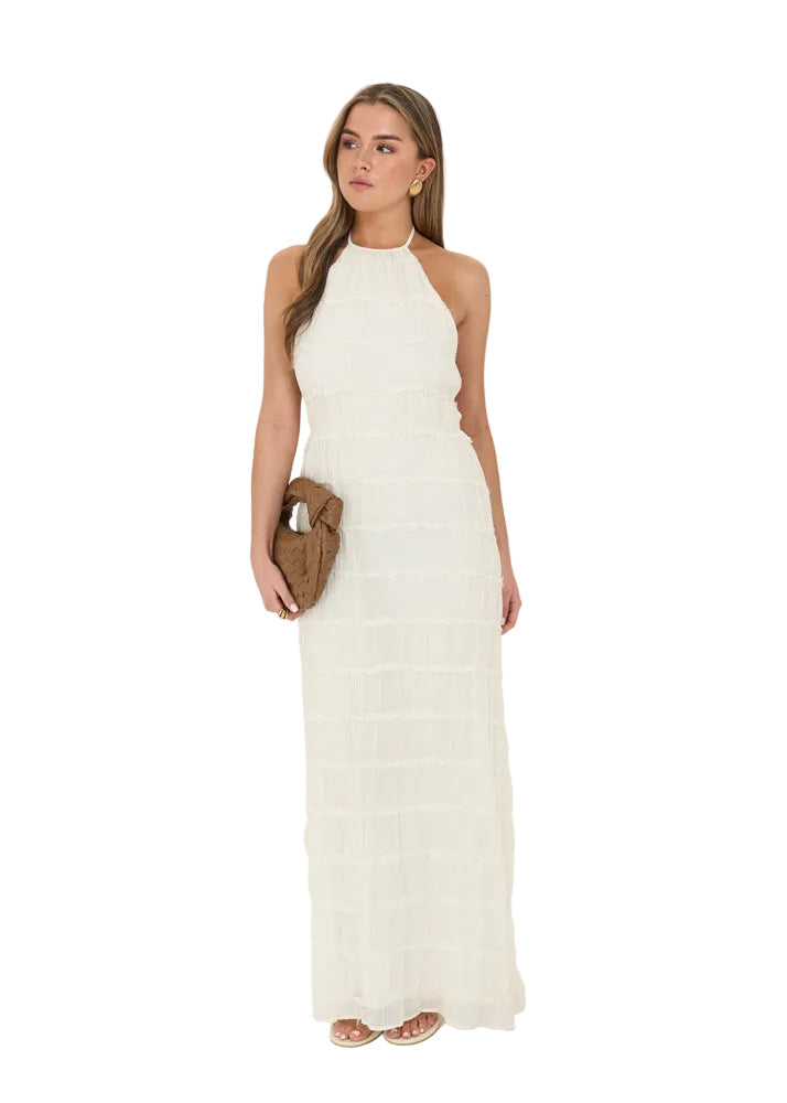 Alina | Damen Neckholder Maxikleid mit Rückenausschnitt