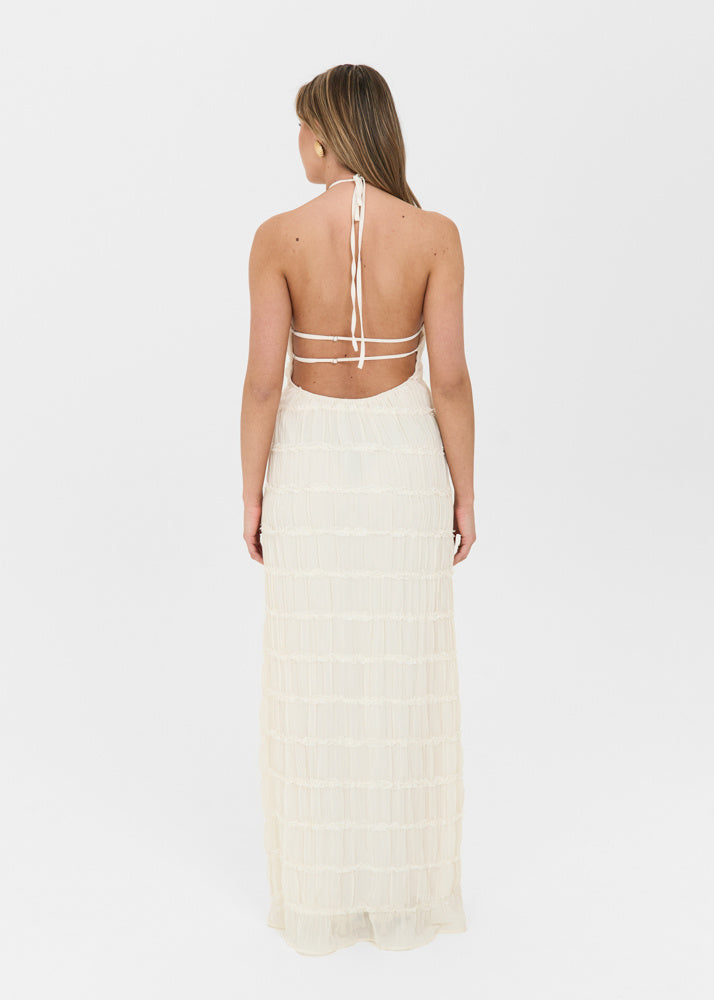 Alina | Damen Neckholder Maxikleid mit Rückenausschnitt