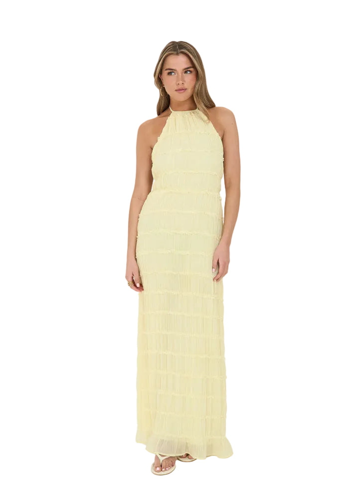 Alina | Damen Neckholder Maxikleid mit Rückenausschnitt
