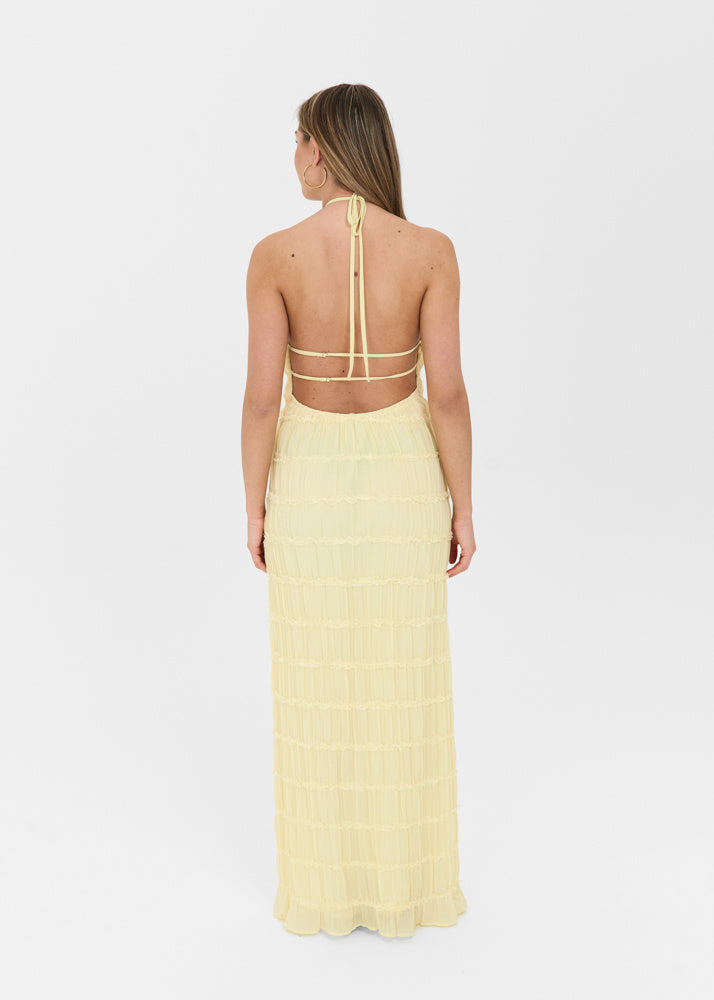 Alina | Damen Neckholder Maxikleid mit Rückenausschnitt