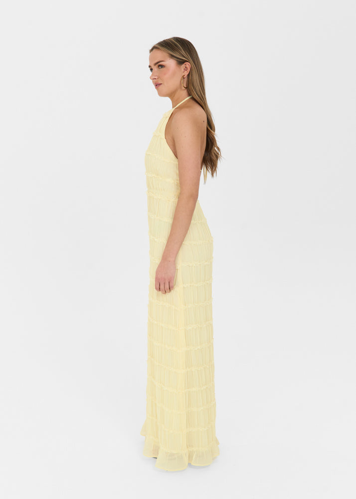 Alina | Damen Neckholder Maxikleid mit Rückenausschnitt