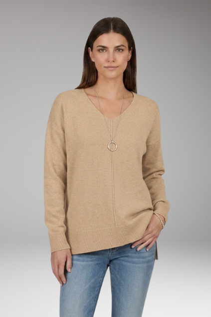 Alina | Pull en maille à col en V pour femme
