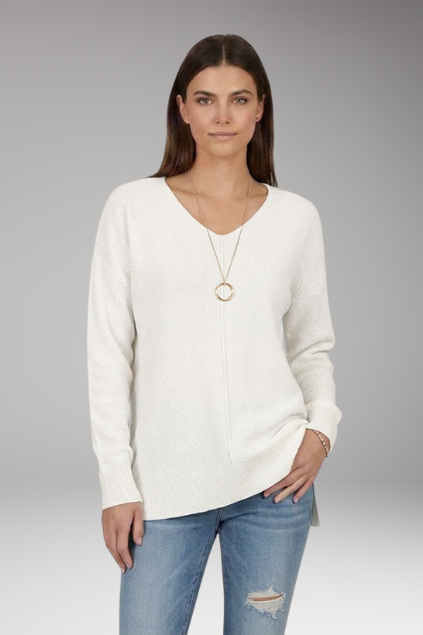Alina | Pull en maille à col en V pour femme