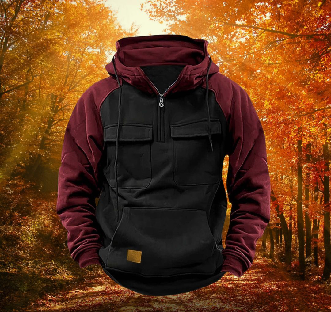 Benjamin | Men's Color-Block Half-Zip Hoodie