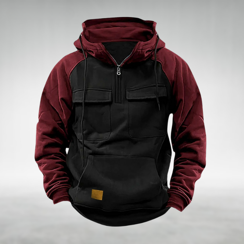 Benjamin | Men's Color-Block Half-Zip Hoodie