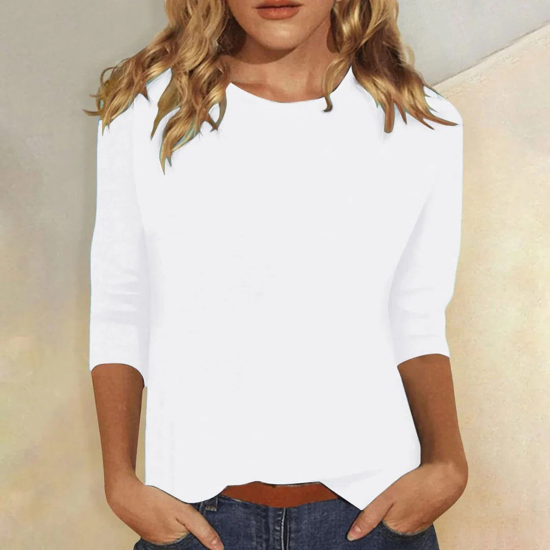 Carla | Damen Rundhals 3/4-Arm Shirt