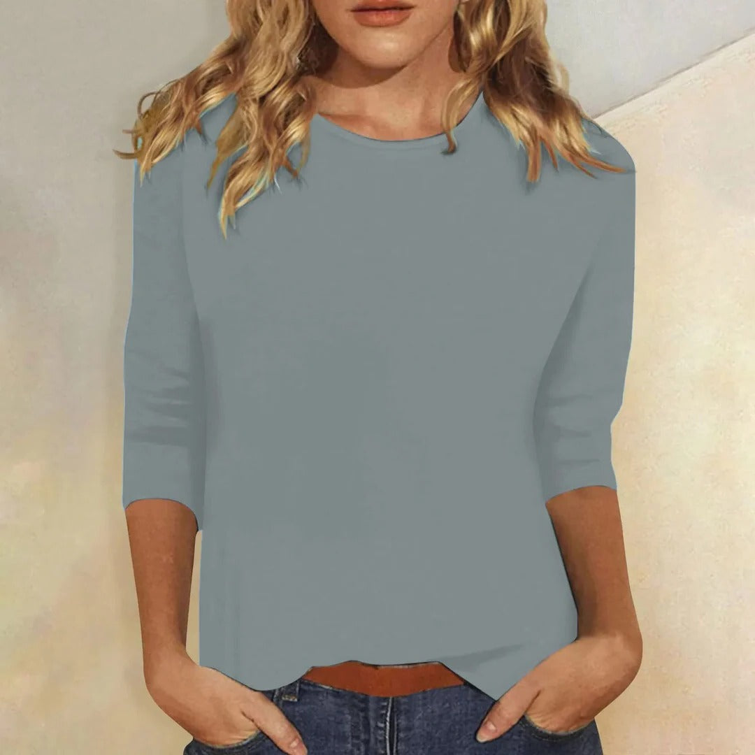 Carla | Damen Rundhals 3/4-Arm Shirt
