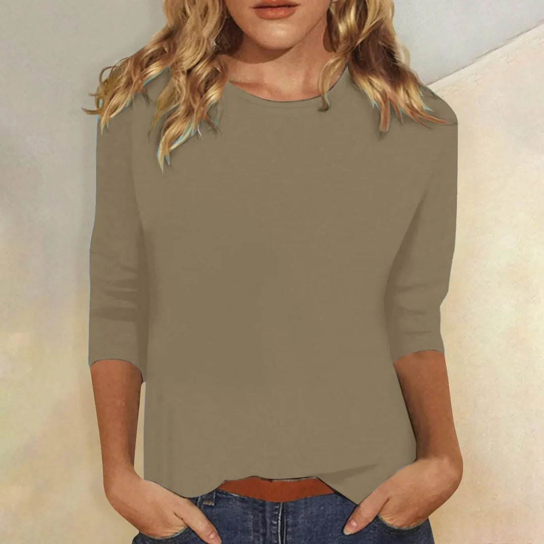 Carla | Damen Rundhals 3/4-Arm Shirt