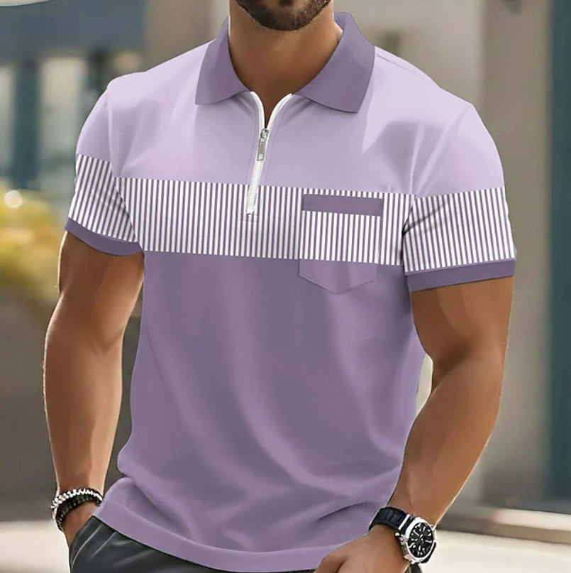 David | Herren Poloshirt mit Reissverschluss