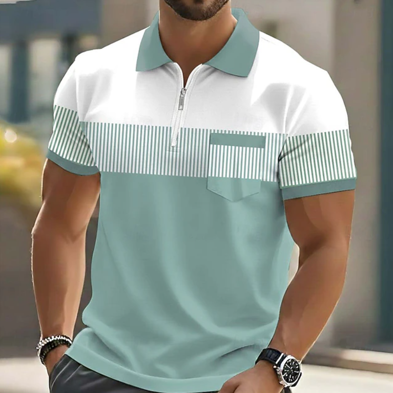 David | Herren Poloshirt mit Reissverschluss