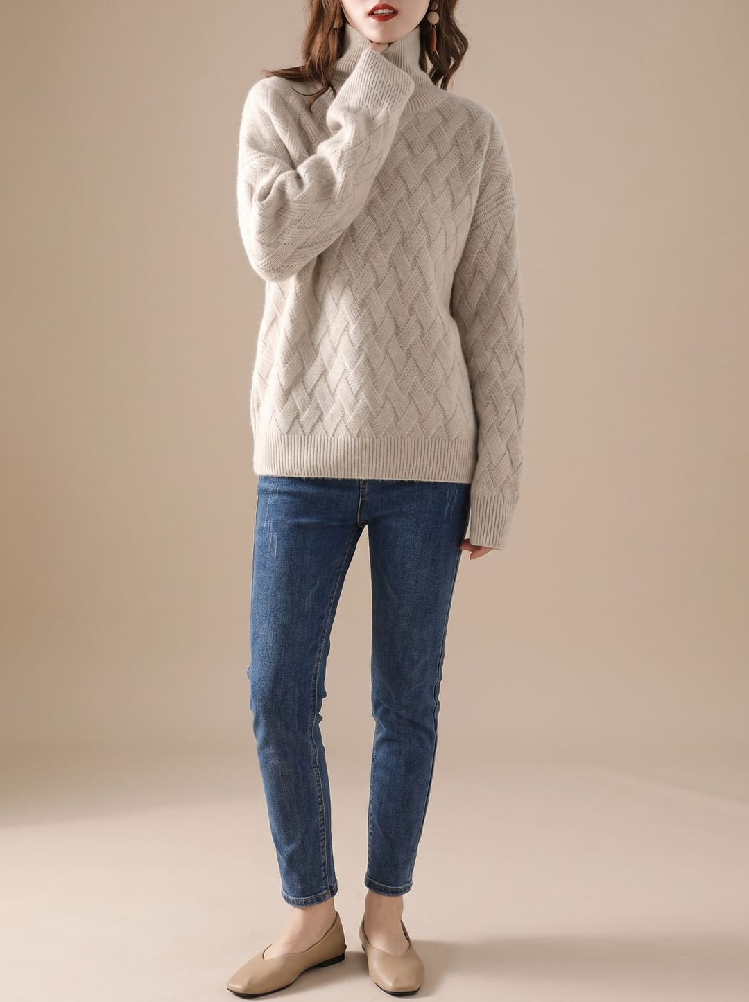 Ella | Damen Winterpullover mit Zopfmuster