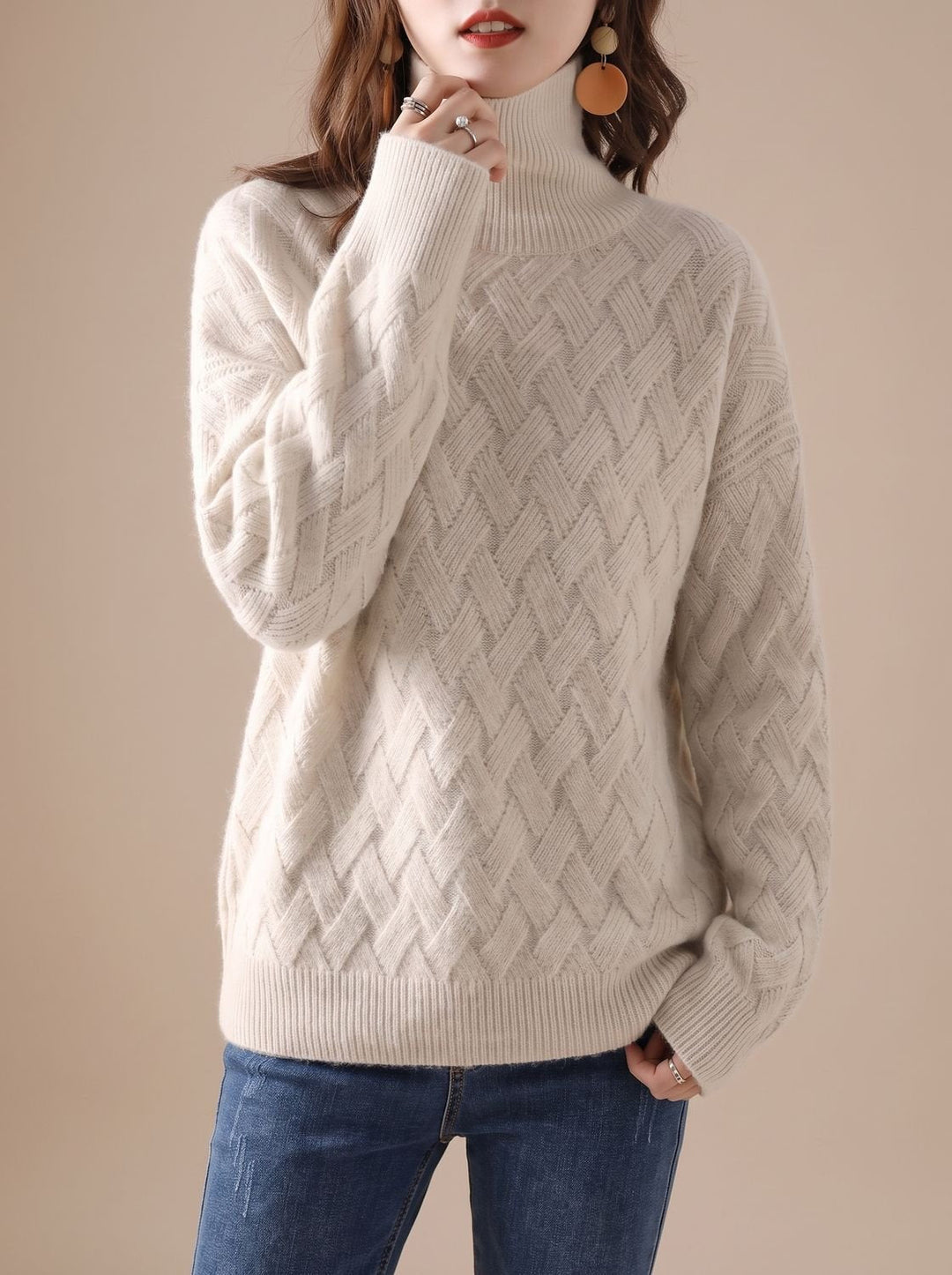 Ella | Damen Winterpullover mit Zopfmuster