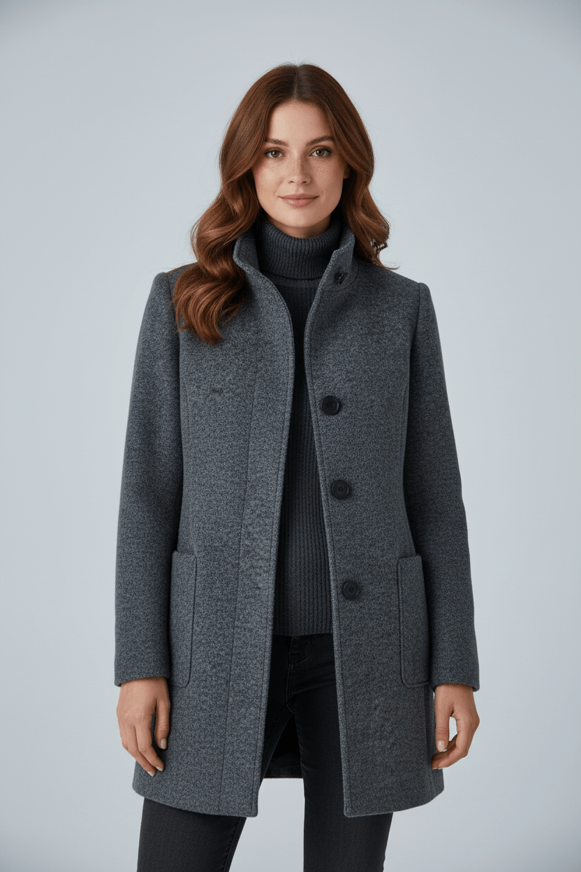 Emilia | Manteau pour femme en mélange de laine avec col montant