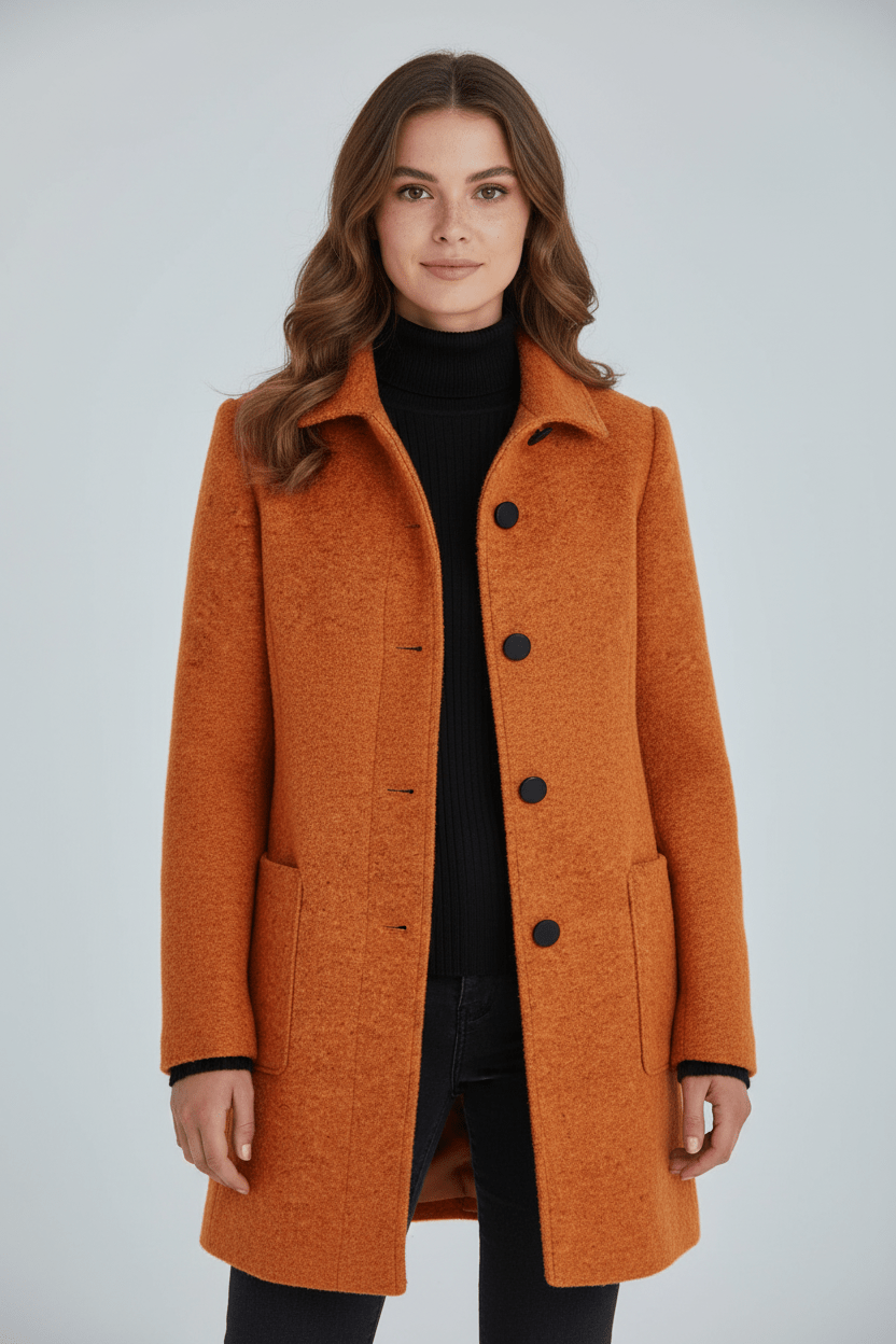 Emilia | Manteau pour femme en mélange de laine avec col montant