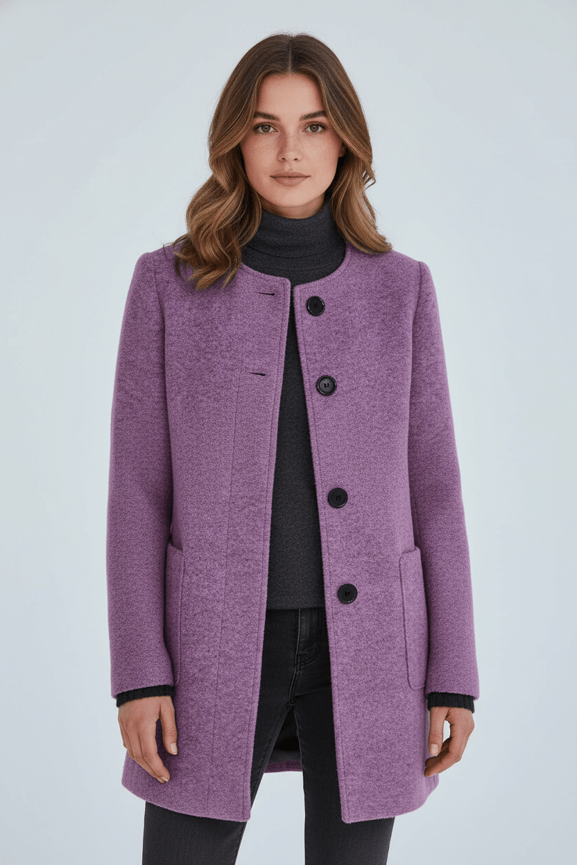 Emilia | Manteau pour femme en mélange de laine avec col montant