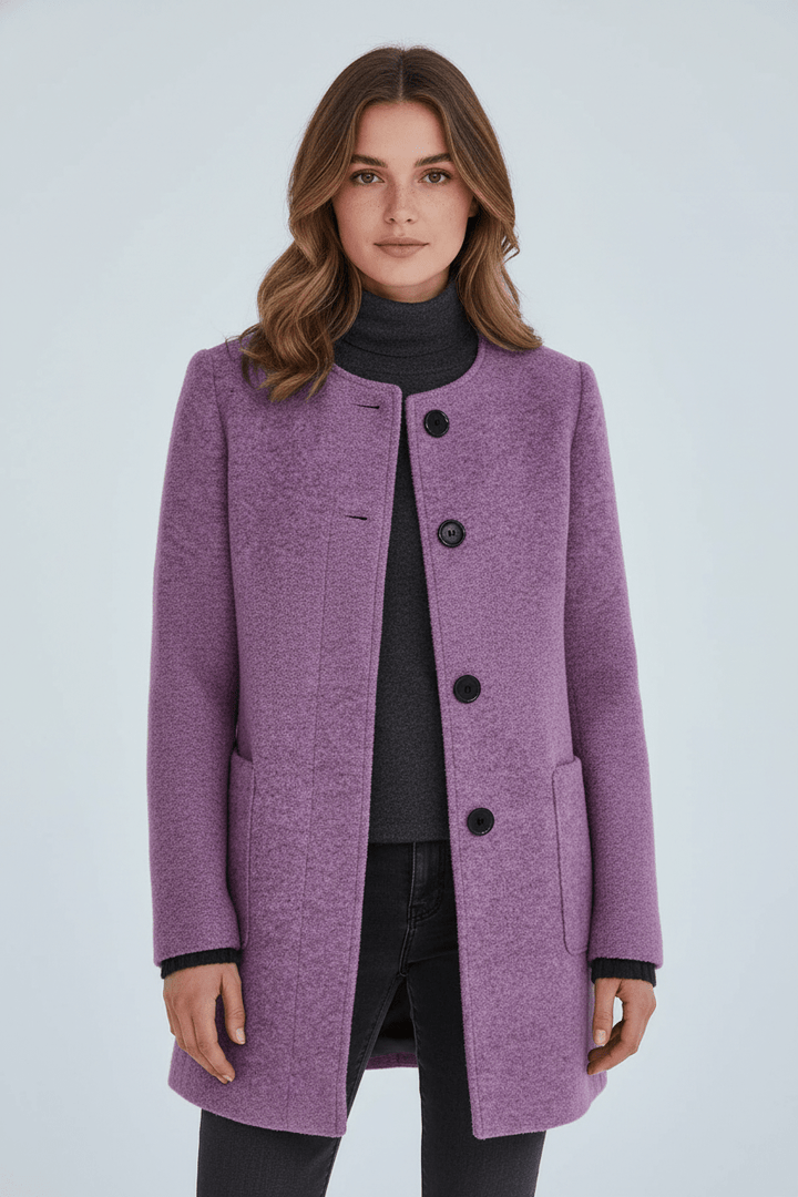 Emilia | Manteau pour femme en mélange de laine avec col montant