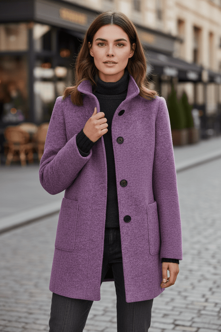 Emilia | Manteau pour femme en mélange de laine avec col montant