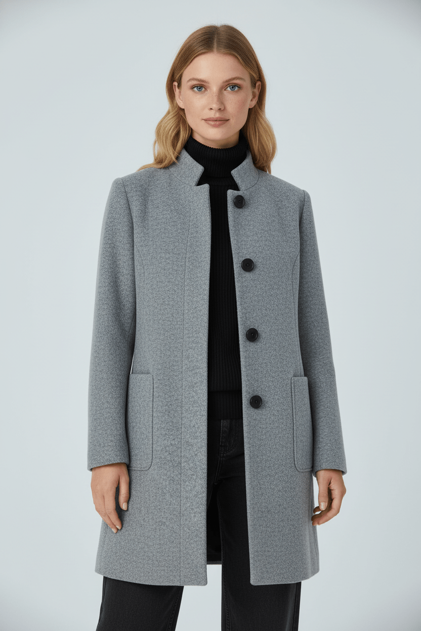 Emilia | Manteau pour femme en mélange de laine avec col montant