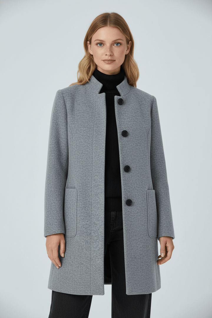 Emilia | Manteau pour femme en mélange de laine avec col montant