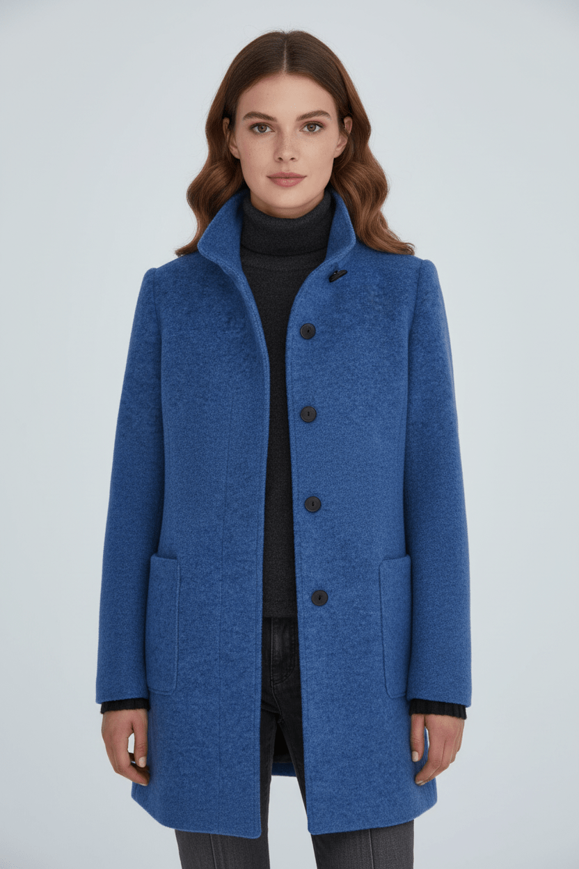 Emilia | Manteau pour femme en mélange de laine avec col montant