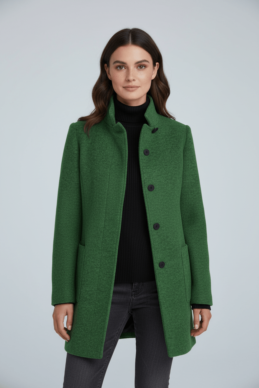 Emilia | Manteau pour femme en mélange de laine avec col montant