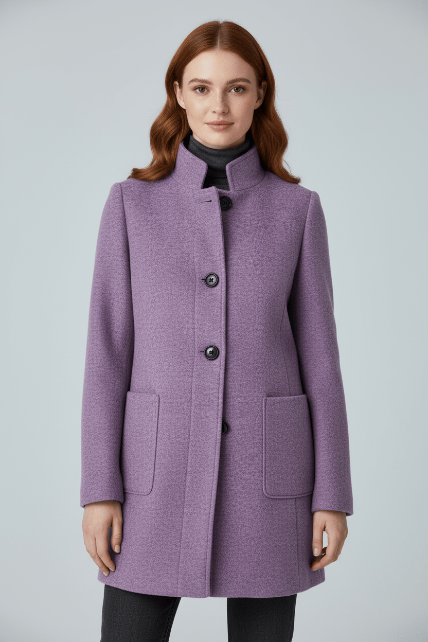 Emilia | Manteau pour femme en mélange de laine avec col montant