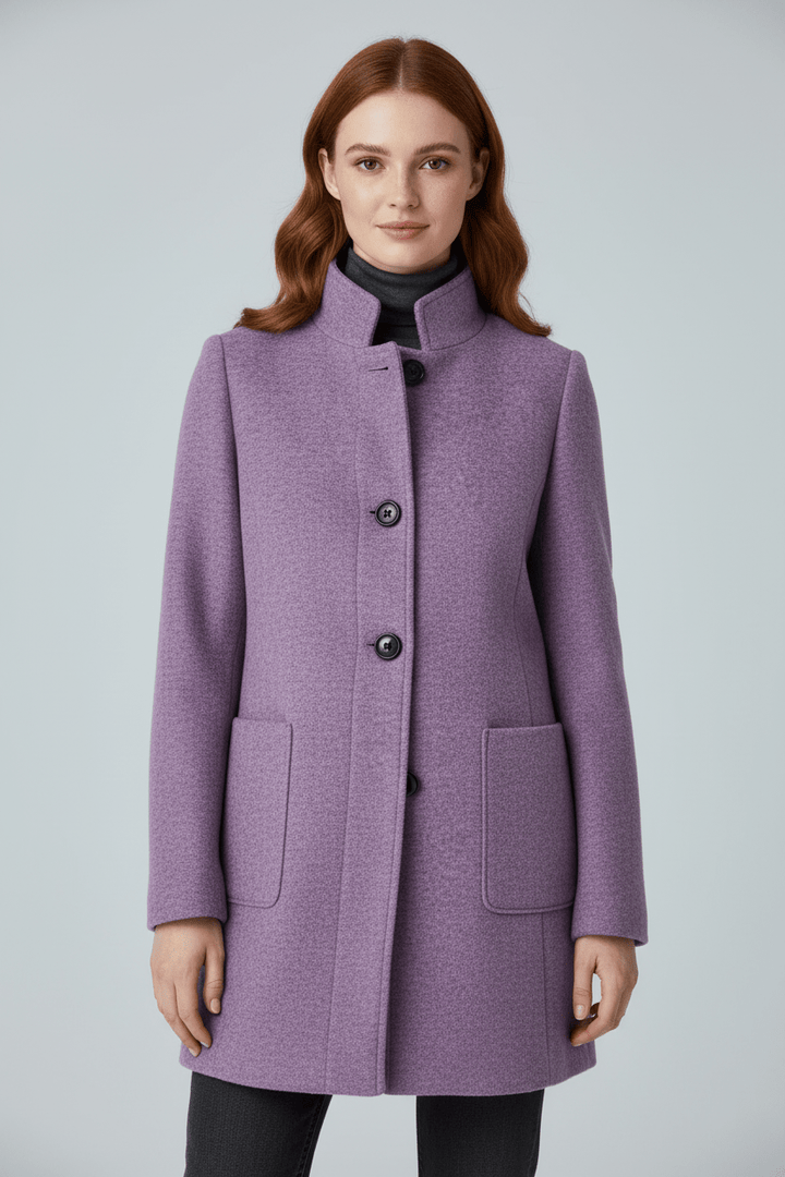 Emilia | Manteau pour femme en mélange de laine avec col montant