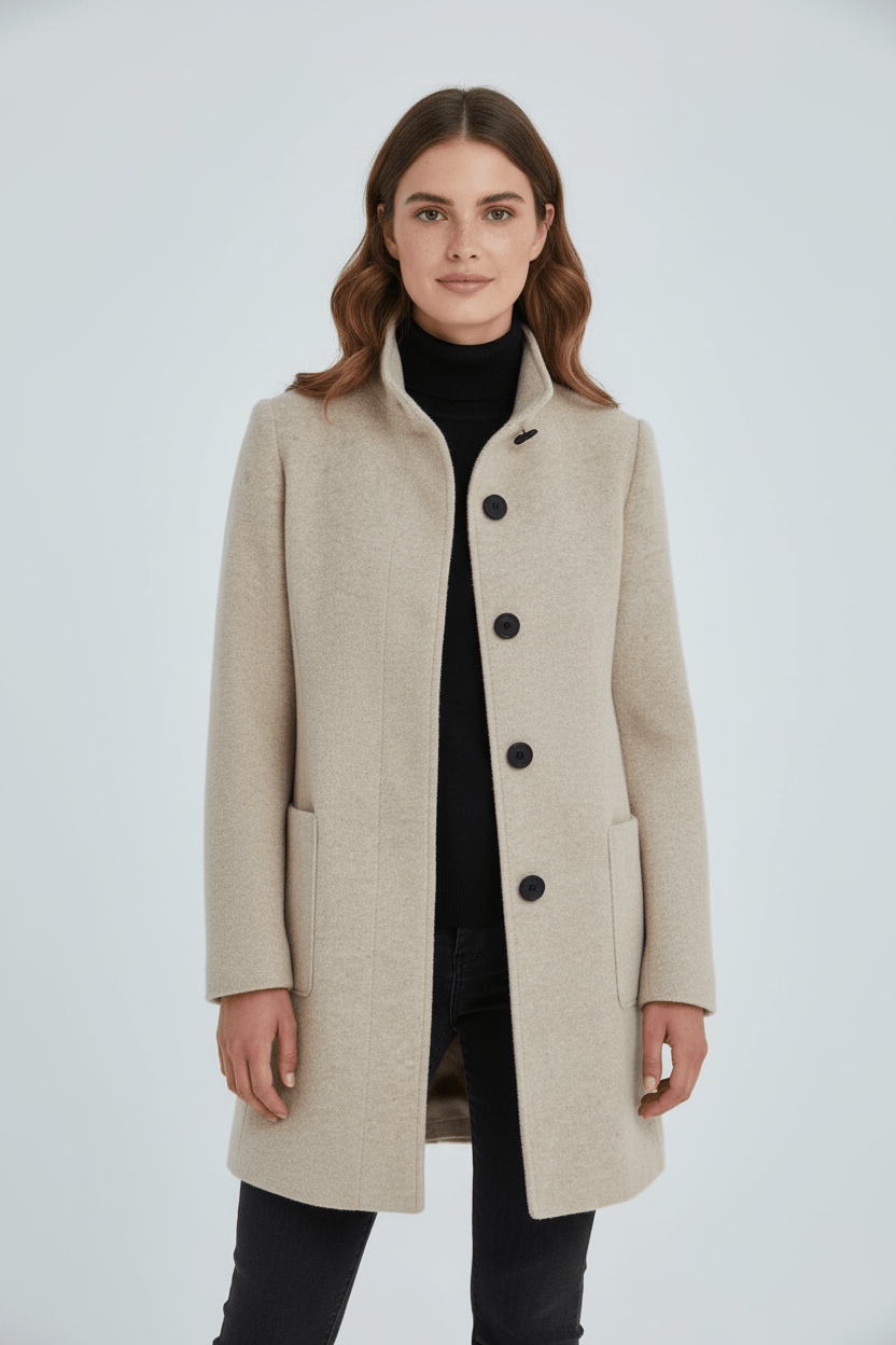 Emilia | Manteau pour femme en mélange de laine avec col montant