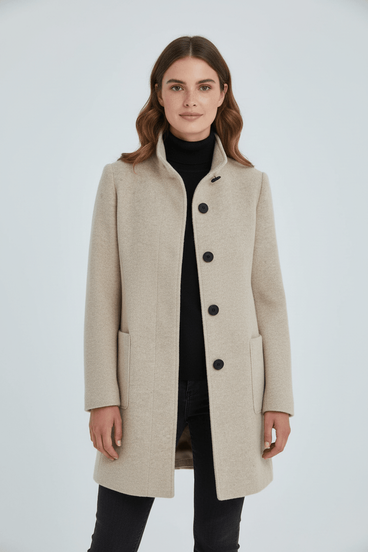 Emilia | Manteau pour femme en mélange de laine avec col montant