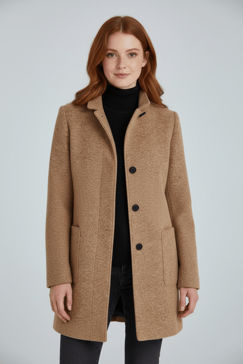 Emilia | Manteau pour femme en mélange de laine avec col montant