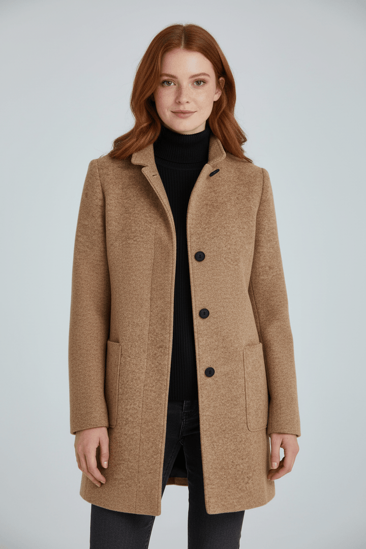Emilia | Manteau pour femme en mélange de laine avec col montant