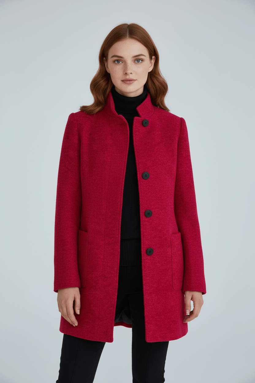 Emilia | Manteau pour femme en mélange de laine avec col montant