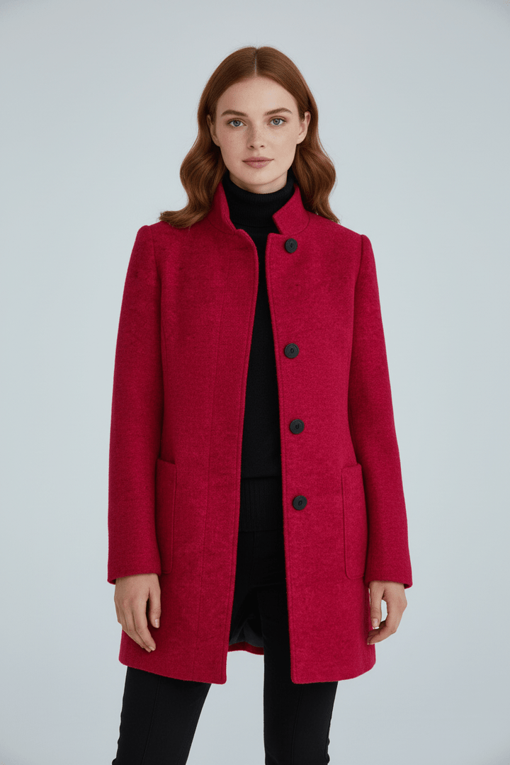Emilia | Manteau pour femme en mélange de laine avec col montant