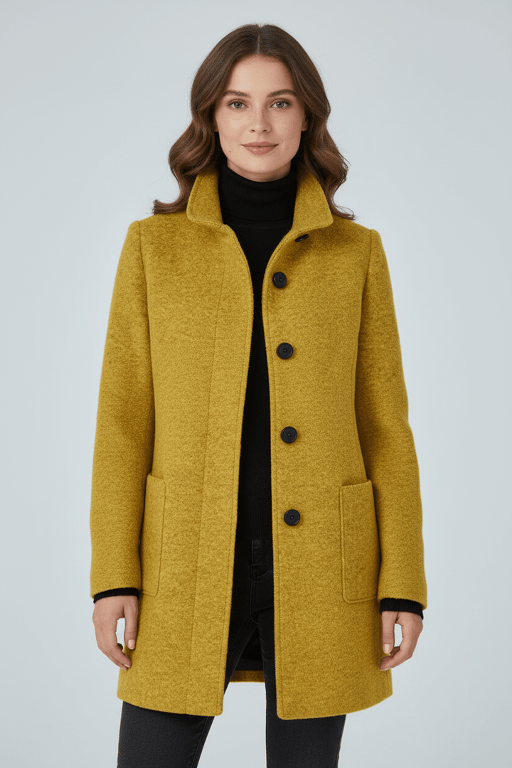 Emilia | Manteau pour femme en mélange de laine avec col montant