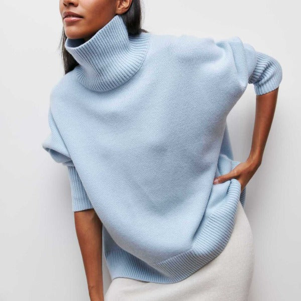 Emma | Damen Oversized Rollkragen Strickpullover