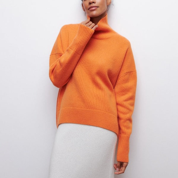 Emma | Damen Oversized Rollkragen Strickpullover