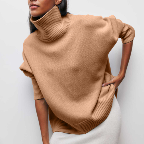 Emma | Damen Oversized Rollkragen Strickpullover
