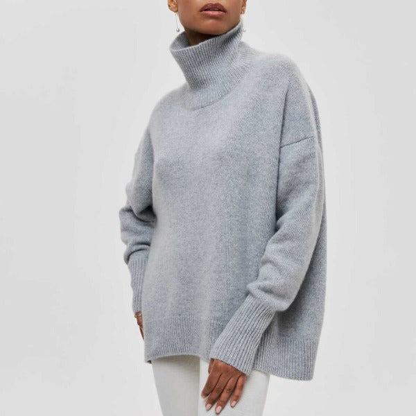 Emma | Damen Oversized Rollkragen Strickpullover