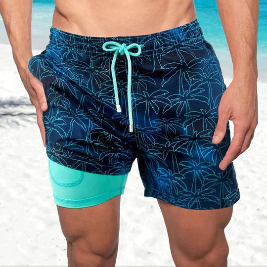 Fabian | Herren Bedruckte Badehose mit Innenslip