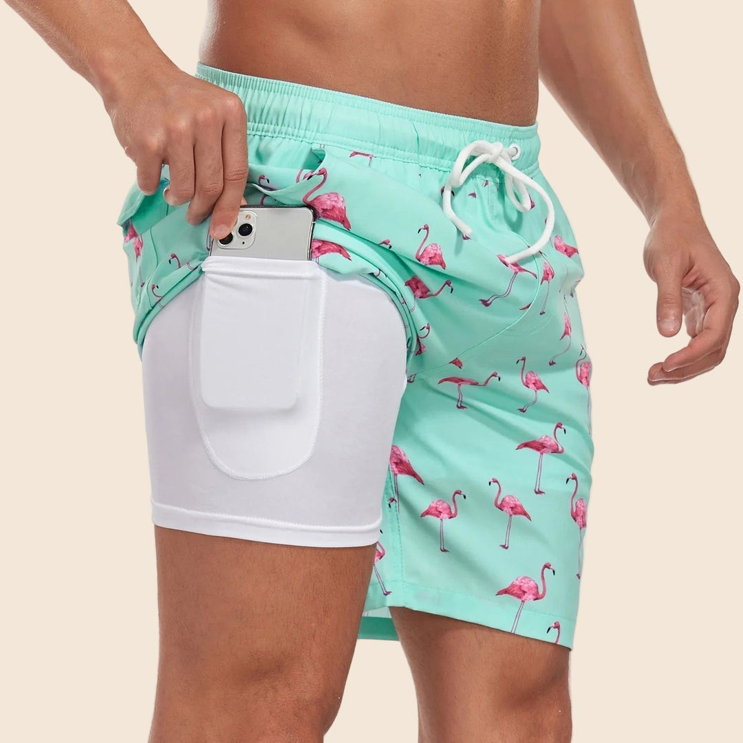 Fabian | Herren Bedruckte Badehose mit Innenslip