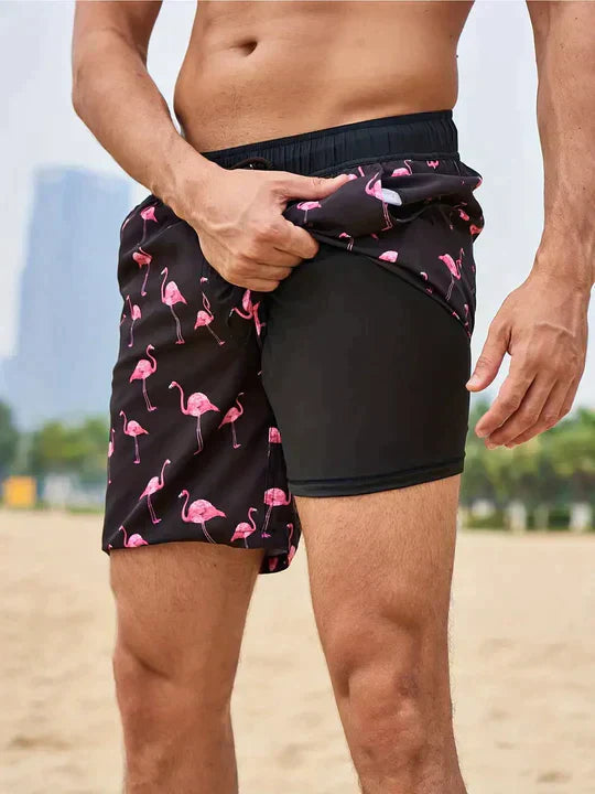 Fabian | Herren Bedruckte Badehose mit Innenslip