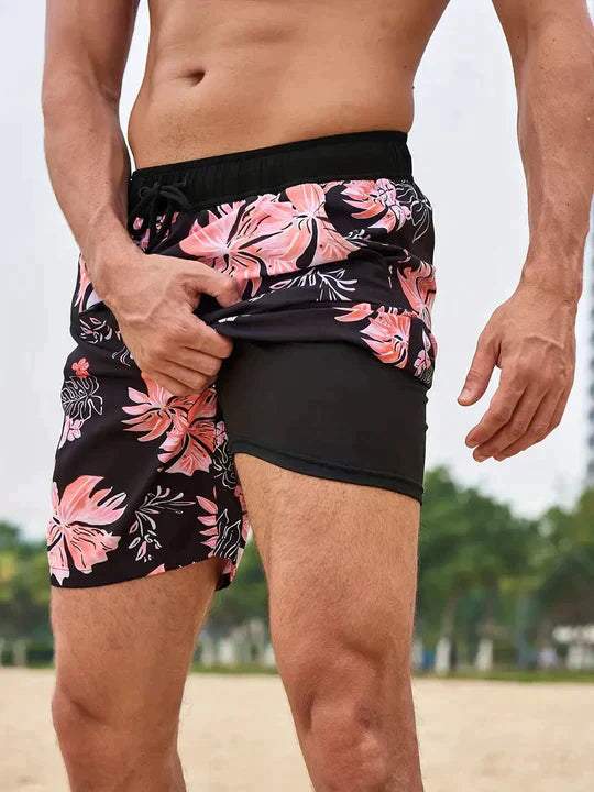 Fabian | Herren Bedruckte Badehose mit Innenslip