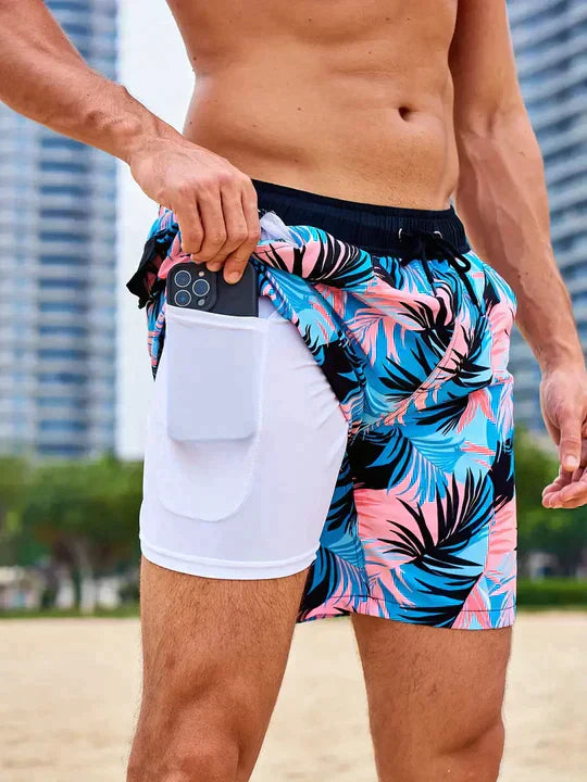 Fabian | Herren Bedruckte Badehose mit Innenslip