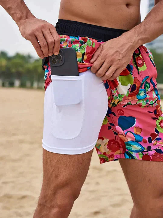 Fabian | Herren Bedruckte Badehose mit Innenslip