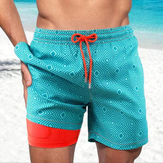 Fabian | Herren Bedruckte Badehose mit Innenslip