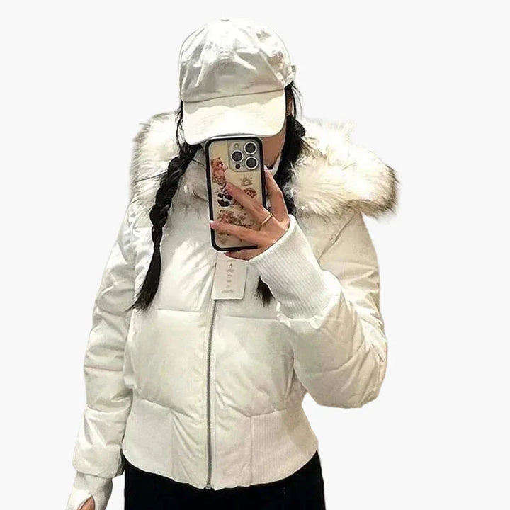 Fiona | Damen Gesteppte Winterjacke mit Kapuze