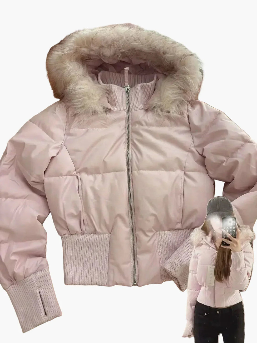 Fiona | Damen Gesteppte Winterjacke mit Kapuze
