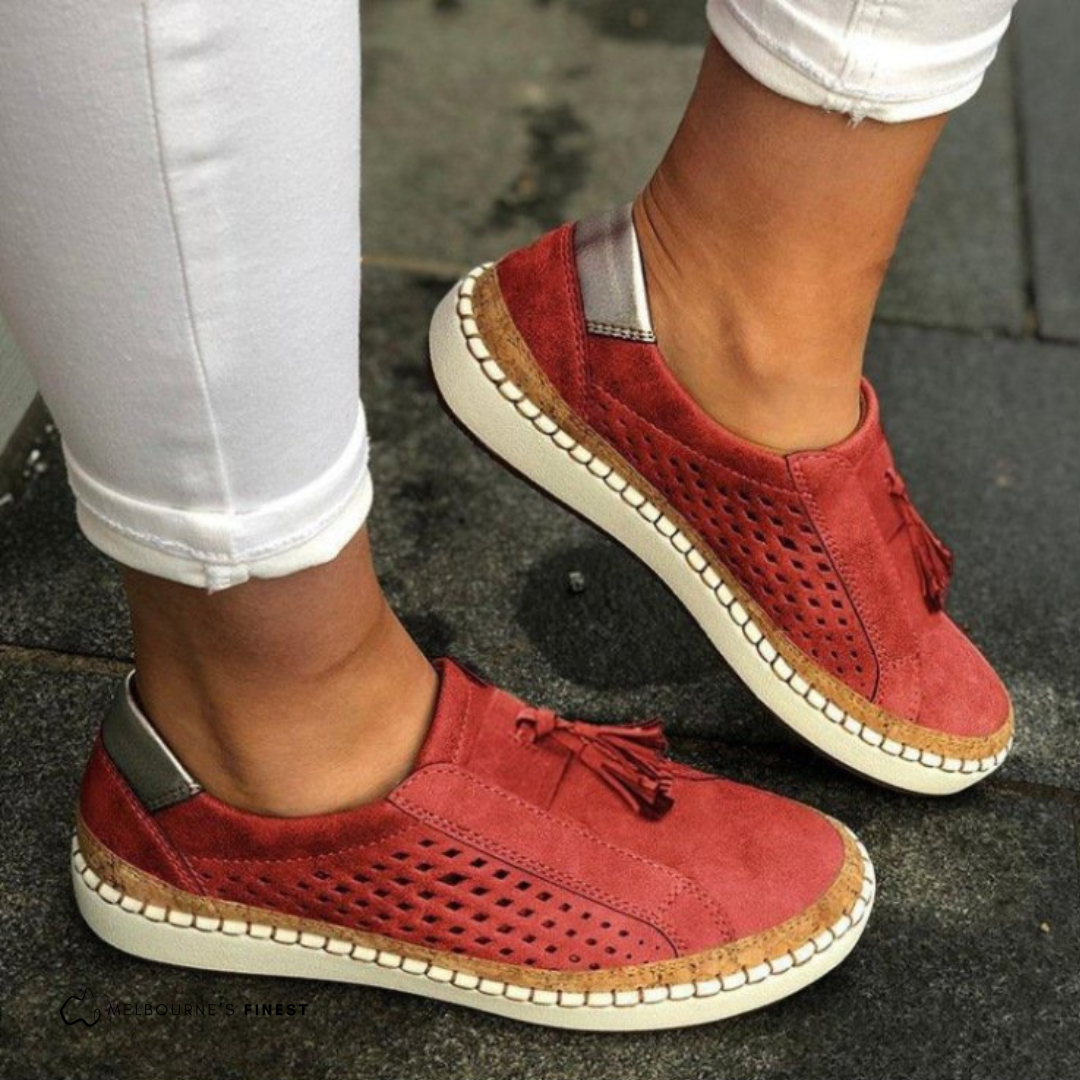 Fiona | Baskets slip-on perforées pour femme