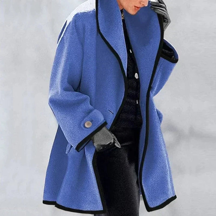 Franziska | Manteau en laine à bordures contrastantes pour femme