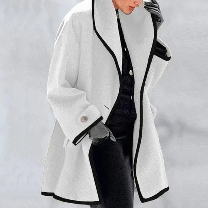 Franziska | Manteau en laine à bordures contrastantes pour femme
